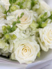 БУКЕТ С БЕЛОЙ РОЗОЙ И ГОРТЕНЗИЕЙ